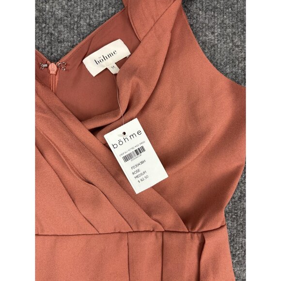 Bohme Dress Womens Medium Rose Drop Sly Fitted Midi Sleeveless Wrap Tulip Hem - Picture 3 of 10